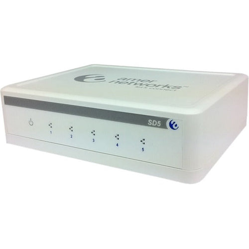 Amer SD5 Ethernet Switch - 5 Ports - Fast Ethernet - 10/100Base-TX - 2 Layer Supported - AC Adapter - Twisted Pair - Desktop - Lifetime Limited Warranty - SD5 - eCommerce Business Prime