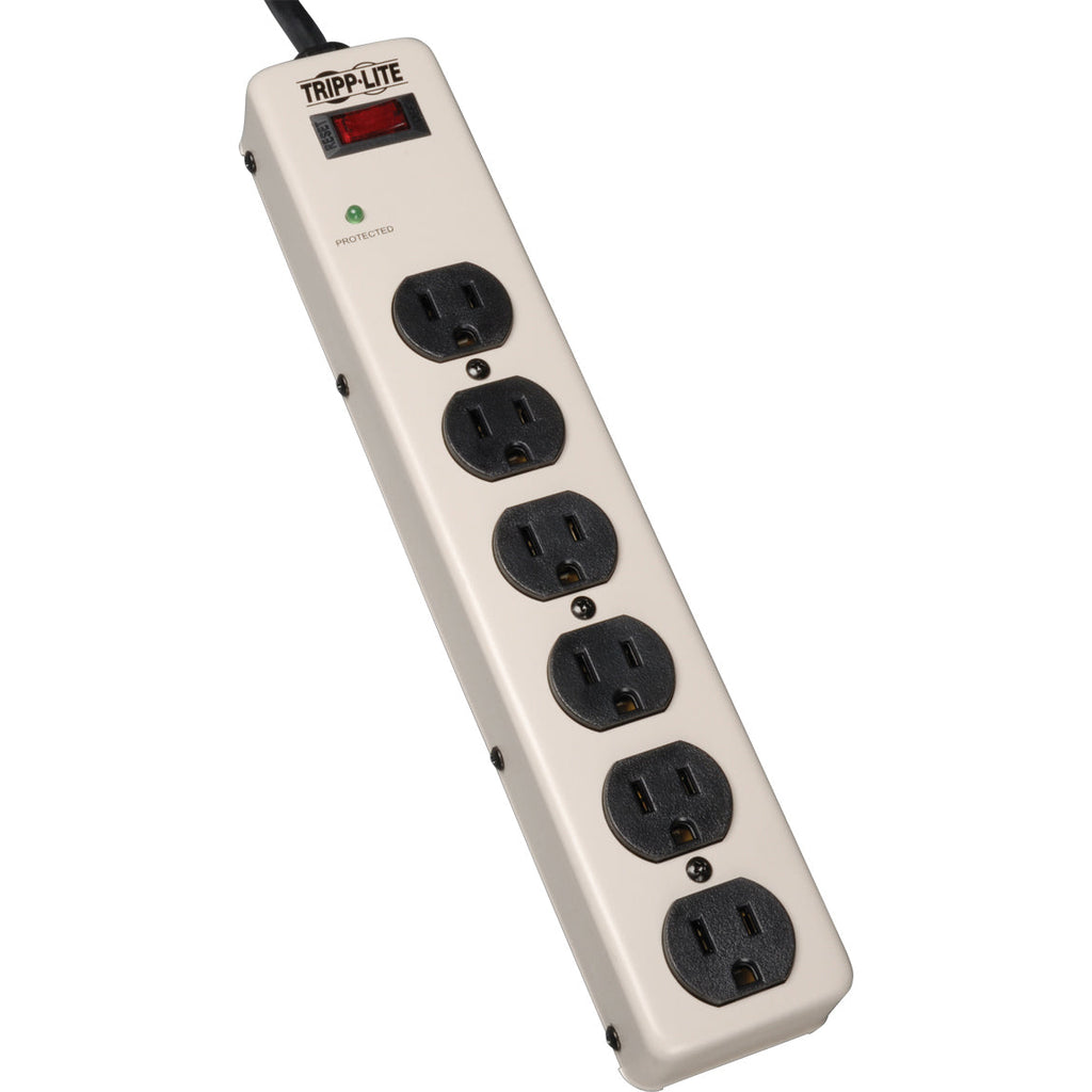 Tripp Lite 6-Outlet Commercial-Grade Surge Protector, 6 ft. (1.83 m) Cord, 900 Joules, 12.5-in. length - Receptacles: 6 x NEMA 5-15R - 900J - PM6SN1 - eCommerce Business Prime