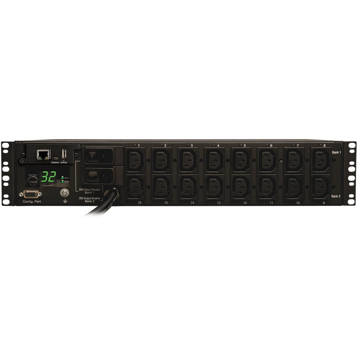 Tripp Lite PDU Switched 230V 32A 7.4kW 16 C13 Outlet IEC-309 Horizontal 2U TAA - 16 x IEC 60320 C13 - 7.36 kVA - 2U - Horizontal Rackmount - PDUMH32HVNET