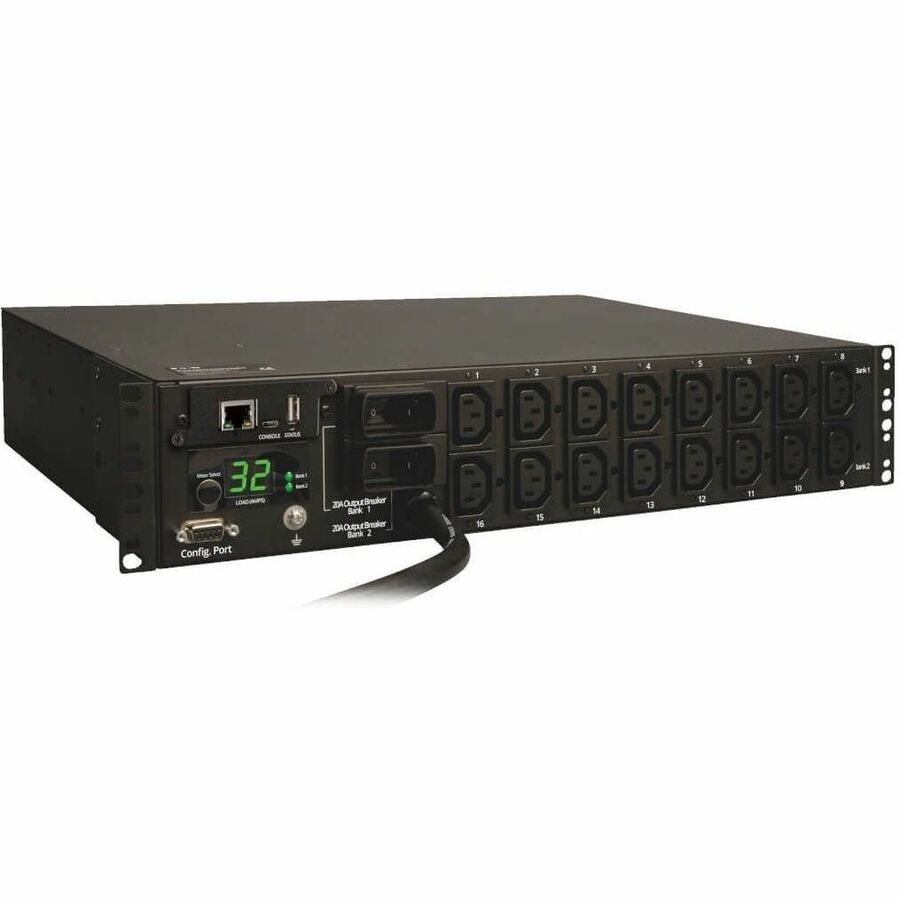 Tripp Lite PDU Switched 230V 32A 7.4kW 16 C13 Outlet IEC-309 Horizontal 2U TAA - 16 x IEC 60320 C13 - 7.36 kVA - 2U - Horizontal Rackmount - PDUMH32HVNET