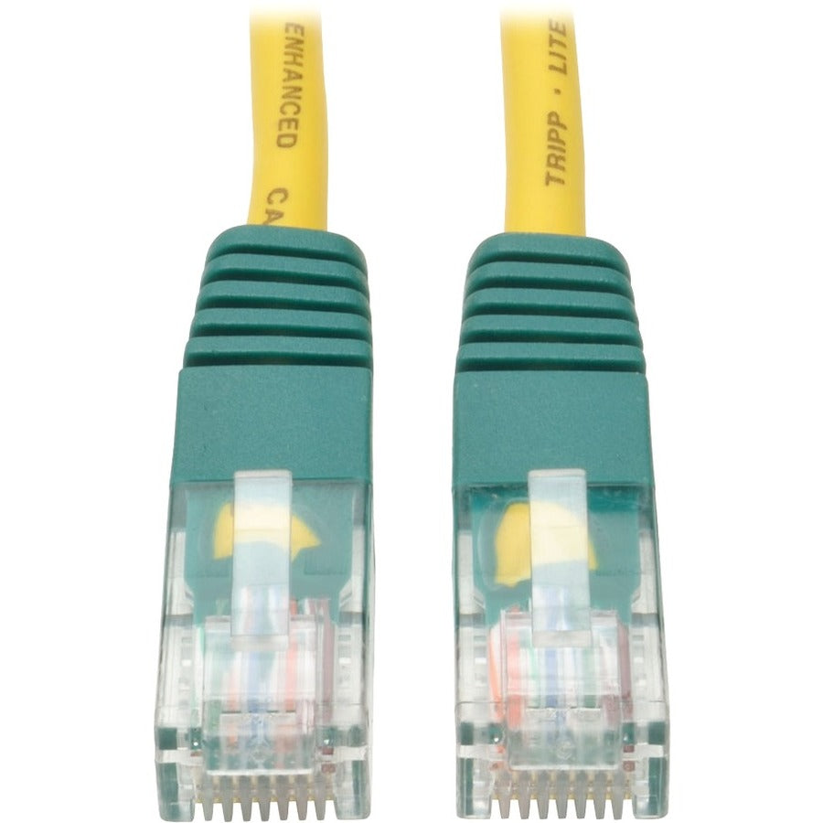Tripp Lite 25ft Cat5e Cat5 Molded Snagless Crossover Patch Cable RJ45 Yellow 25' - Category 5e for Network Device - 25ft - 1 x RJ-45 Male Network - 1 x RJ-45 Male Network - Yellow - N010-025-YW - eCommerce Business Prime
