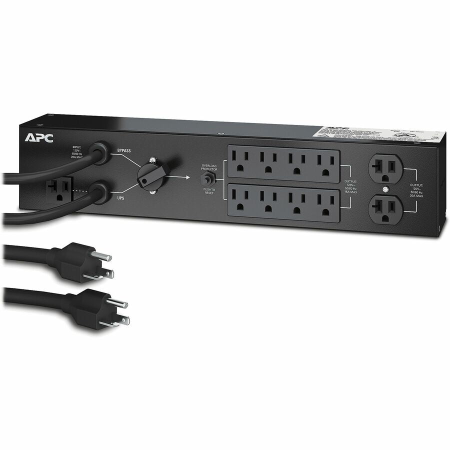 APC by Schneider Electric 8-Outlets 2.2kVA PDU - NEMA 5-20P - 2 x NEMA 5-20R, 6 x NEMA 5-15R - 120 V AC - 2200 W - Rack-mountable - SBP2200RM - eCommerce Business Prime