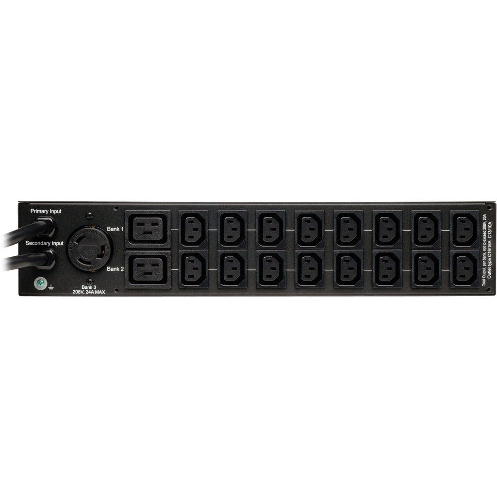 Tripp Lite PDU Metered ATS 208V / 240V 30A 16 C13; 2 C19; 1 L6-30R 2URM - 2UHorizontal Rackmount - PDUMH30HVAT - eCommerce Business Prime