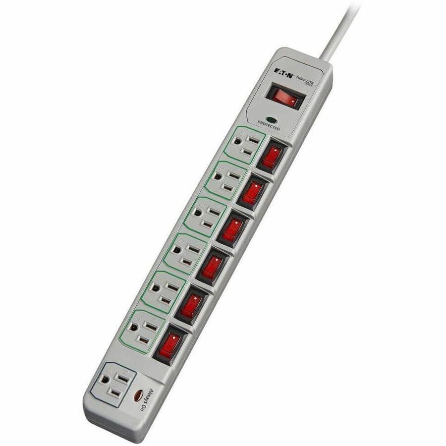 Tripp Lite Eco Green Surge Protector Switched 7 Outlet Conserve Energy - 7 x NEMA 5-15R - 1800 VA - 1080 J - 125 V AC Input - 125 V AC Output - TLP76MSG - eCommerce Business Prime