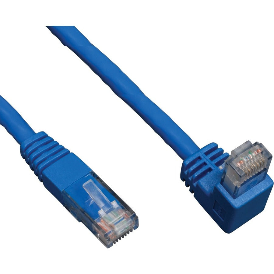 Tripp Lite 5ft Cat6 Gigabit Molded Patch Cable RJ45 Right Angle Down to Straight M/M Blue 5' - Category 6 for Network Device - 5ft - 1 x RJ-45 Male Network - 1 x RJ-45 Male Network - Blue - N204-005-BL-DN - eCommerce Business Prime