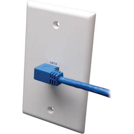 Tripp Lite 5ft Cat6 Gigabit Molded Patch Cable RJ45 Right Angle to Straight M/M Blue 5' - Category 6 for Network Device - 5ft - 1 x RJ-45 Male Network - 1 x RJ-45 Male Network - Blue - N204-005-BL-RA - eCommerce Business Prime