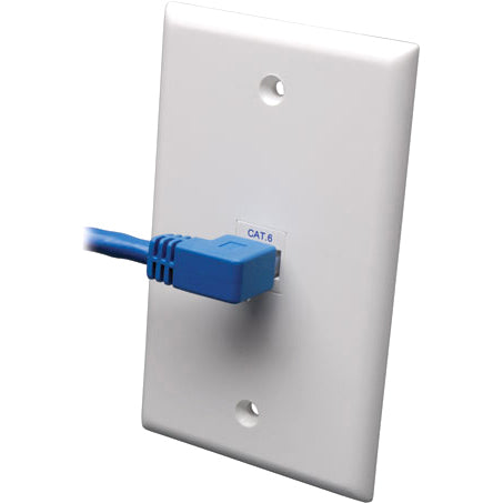 Tripp Lite 10ft Cat6 Gigabit Molded Patch Cable RJ45 Left Angle to Straight M/M Blue 10' - Category 6 for Network Device - 10ft - 1 x RJ-45 Male Network - 1 x RJ-45 Male Network - Blue - N204-010-BL-LA - eCommerce Business Prime
