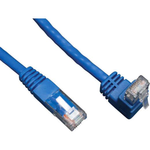 Tripp Lite 10ft Cat6 Gigabit Molded Patch Cable RJ45 Right Angle Up to Straight M/M Blue 10' - Category 6 for Network Device - 10ft - 1 x RJ-45 Male Network - 1 x RJ-45 Male Network - Blue - N204-010-BL-UP - eCommerce Business Prime
