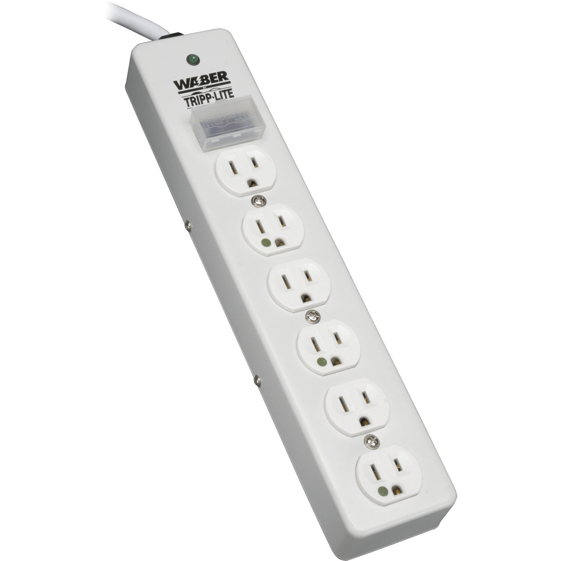 Tripp Lite Surge Protector Power Strip Medical Hospital RT Angle Plug 6 Outlet 10' Cord - 6 x NEMA 5-15R - 1800 VA - 1050 J - 120 V AC Input - 120 V AC Output - SPS610HGRA