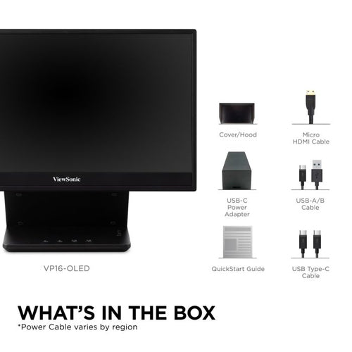 Viewsonic VP Series VP16-OLED computer monitor 40.6 cm (16") 1920 x 1080 pixels Full HD Touchscreen Black - eCommerce Business Prime