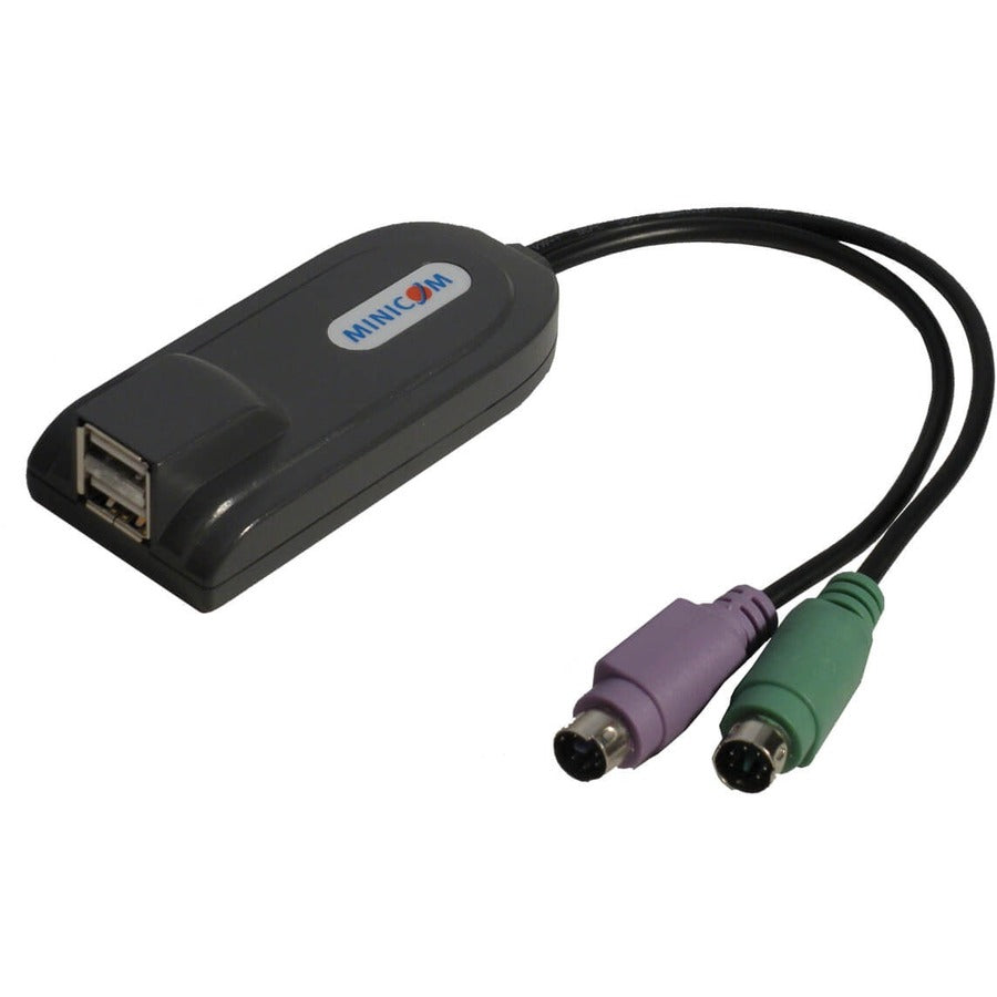 Tripp Lite Minicom PS2 to USB Converter for KVM Switch & Extender TAA GSA - USB/(PS/2) for KVM Switch, Keyboard/Mouse, Desktop Computer - 2 x Type A Female USB - 2 x Mini-DIN (PS/2) Male Keyboard/Mous...  - 0DT60002 - eCommerce Business Prime