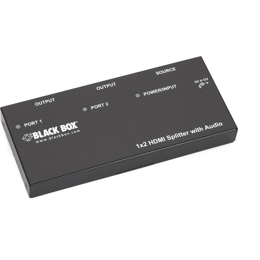 Black Box 1 x 2 HDMI Splitter with Audio - Audio Line In - Audio Line Out - 1 x HDMI In - 2 x HDMI Out - AVSP-HDMI1X2 - eCommerce Business Prime