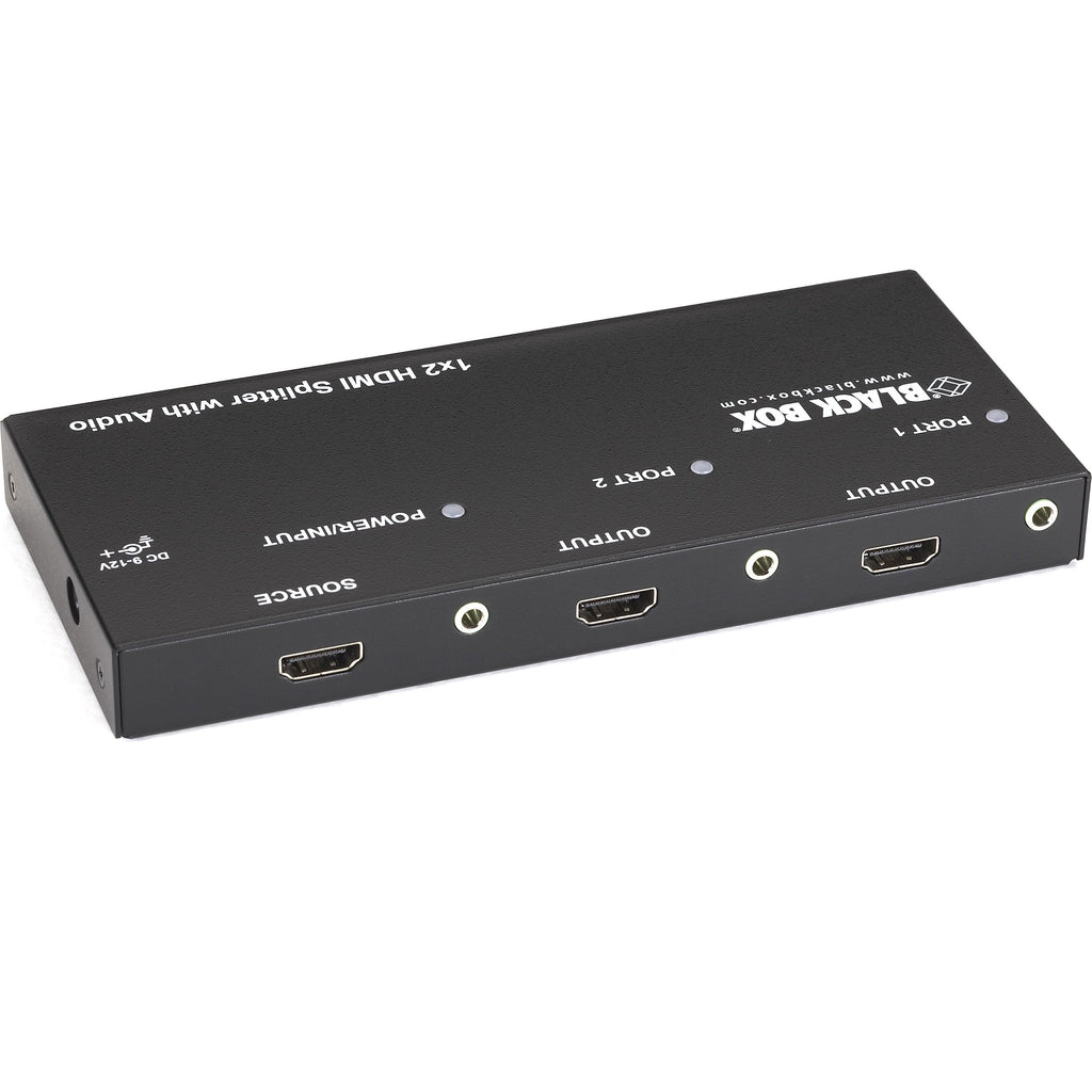 Black Box 1 x 2 HDMI Splitter with Audio - Audio Line In - Audio Line Out - 1 x HDMI In - 2 x HDMI Out - AVSP-HDMI1X2 - eCommerce Business Prime