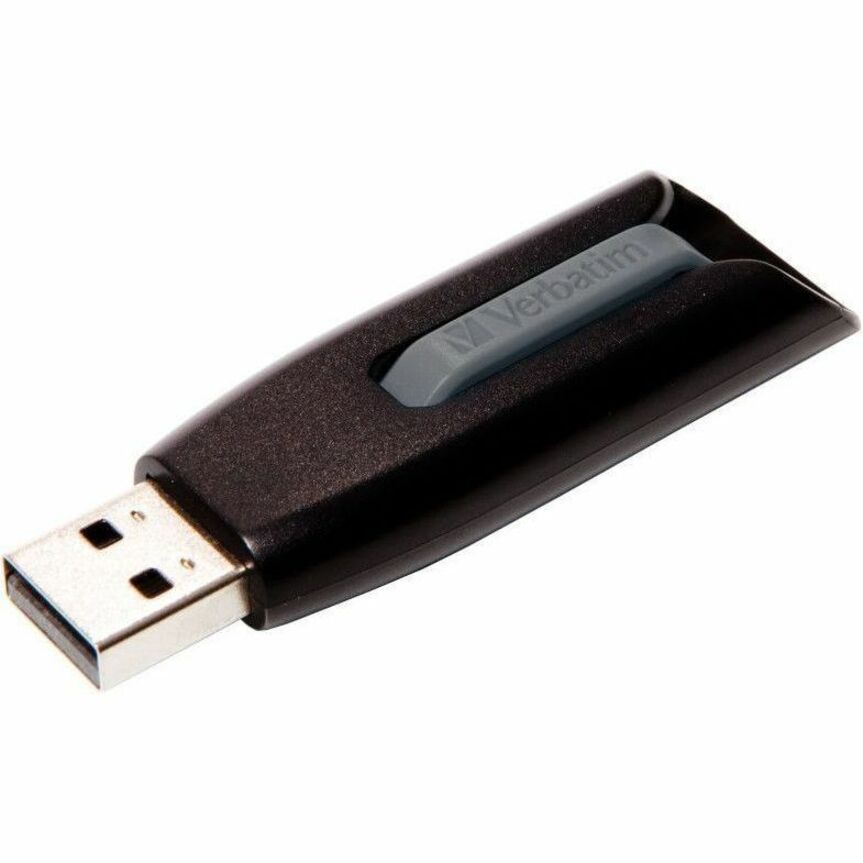 Verbatim Store 'n' Go V3 USB Drive - 64 GB - USB 3.2 (Gen 1) Type A - 80 MB/s Read Speed - 25 MB/s Write Speed - Black, Gray - Lifetime Warranty - 1 Each - 49174 - eCommerce Business Prime