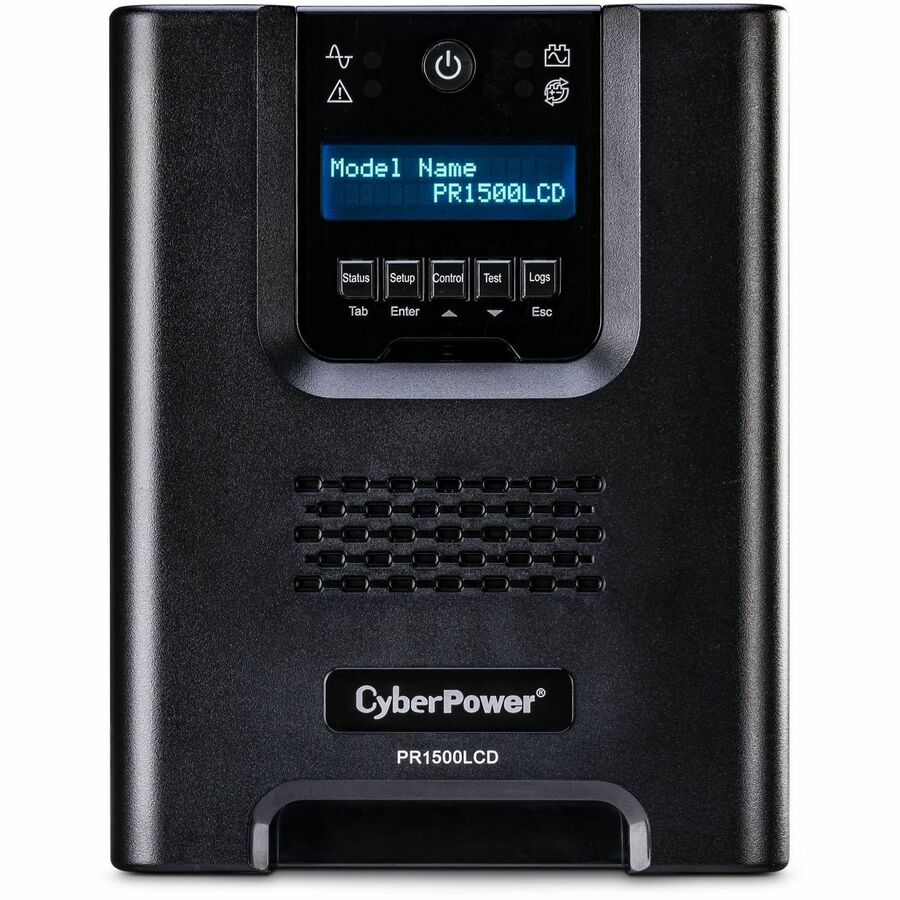 CyberPower PR1500LCD Smart App Sinewave UPS Systems - 1500VA/1500W, 120 VAC, NEMA 5-15P, Mini-Tower, Sine Wave, 8 Outlets, LCD, PowerPanel&reg; Business, $375000 CEG, 3YR Warranty - PR1500LCD - eCommerce Business Prime