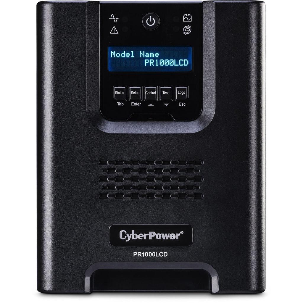 CyberPower PR1000LCD Smart App Sinewave UPS Systems - 1000VA/1000W, 120 VAC, NEMA 5-15P, Mini-Tower, Sine Wave, 8 Outlets, LCD, PowerPanel&reg; Business, $375000 CEG, 3YR Warranty - PR1000LCD - eCommerce Business Prime
