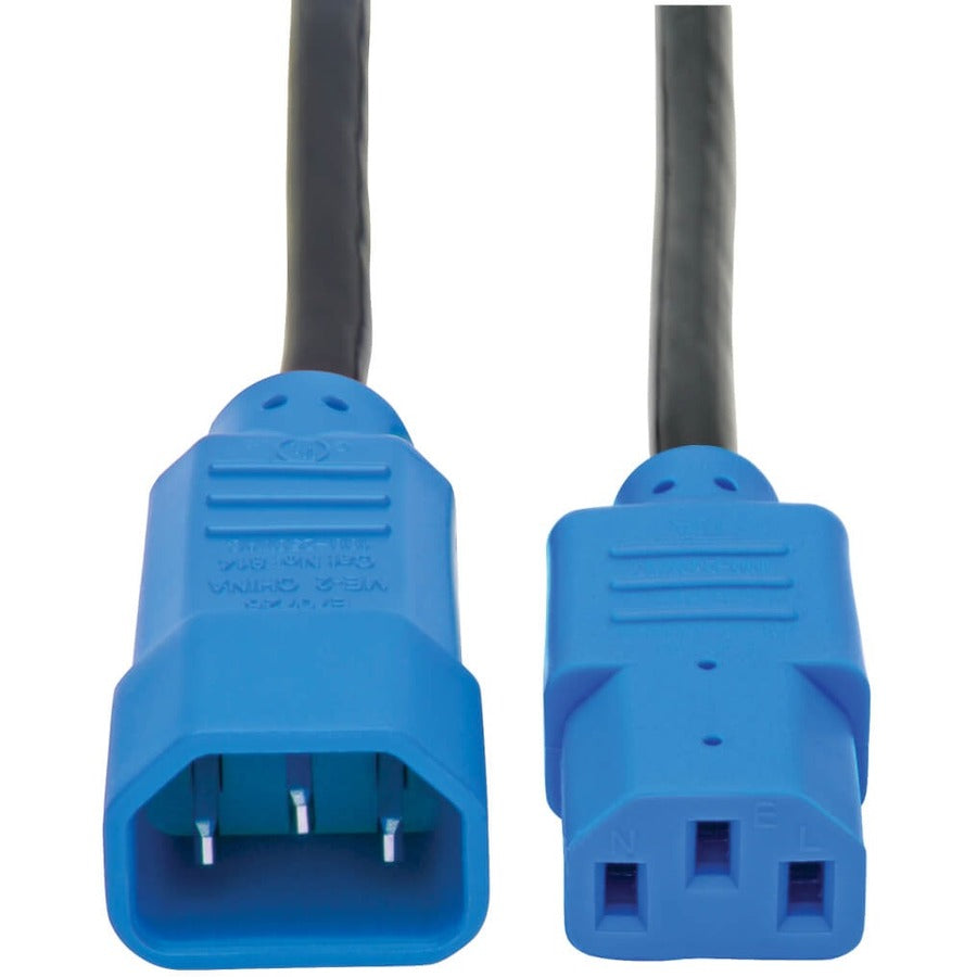 Tripp Lite Computer Power Extension Cord 10A 18AWG C14 to C13 Blue Plug 4ft - 10A, 18AWG (IEC-320-C14 to IEC-320-C13 with Blue Plugs) 4-ft. - P004-004-BL - eCommerce Business Prime
