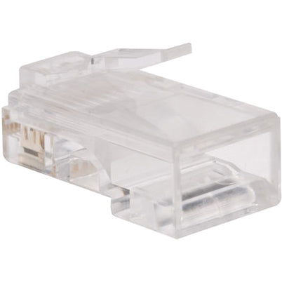 Tripp Lite RJ45 for Flat Solid / Standard Conductor 4-Pair Cat5e Cat5 Cable 100 Pack - 100 Pack - 1 x RJ-45 Network Male - N030-100-FL - eCommerce Business Prime