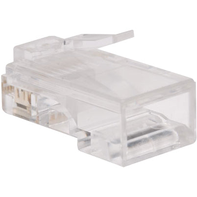 Tripp Lite RJ45 for Flat Solid / Standard Conductor 4-Pair Cat5e Cat5 Cable 100 Pack - 100 Pack - 1 x RJ-45 Network Male - N030-100-FL - eCommerce Business Prime