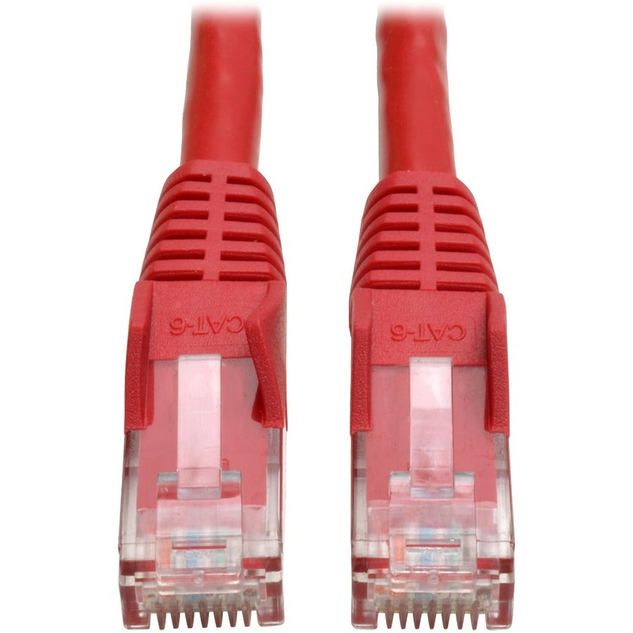 Tripp Lite 15ft Cat6 Gigabit Snagless Molded Patch Cable RJ45 M/M Red 15' - 15 ft Category 6 Network Cable for Network Device, ATM - First End: 1 x RJ-45 Network - Male - Second End: 1 x RJ-45 Network...  - N201-015-RD