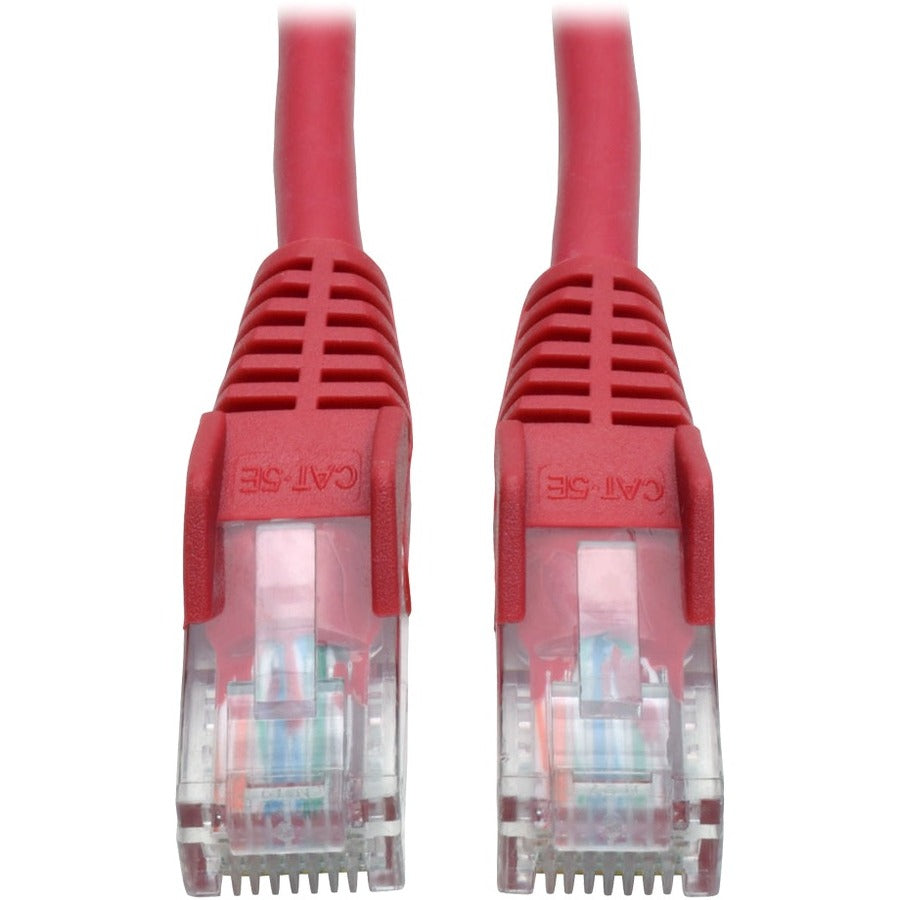 Tripp Lite 5ft Cat5e / Cat5 350MHz Snagless Patch Cable RJ45 M/M Red 5' - 5 ft Category 5e Network Cable for Network Device - First End: 1 x RJ-45 Network - Male - Second End: 1 x RJ-45 Network - Male...  - N001-005-RD - eCommerce Business Prime