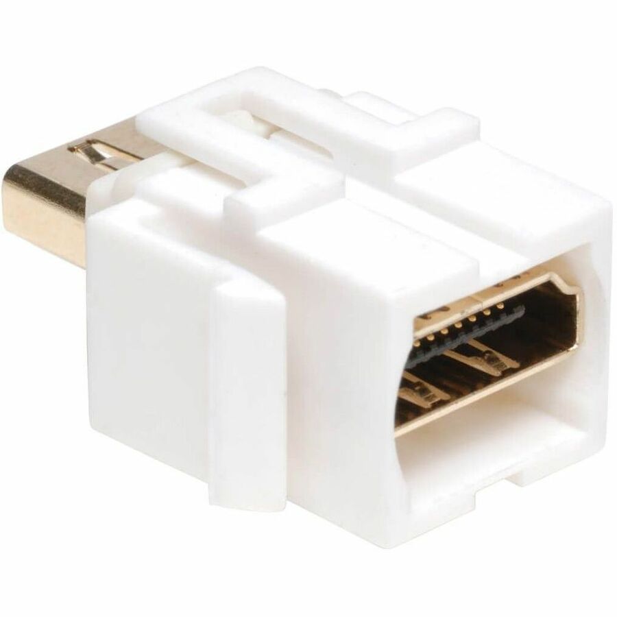 Tripp Lite HDMI Keystone Jack Snap-in Insert Module Coupler Female / Female - 1 x HDMI Digital Audio/Video Female - 1 x HDMI Digital Audio/Video Female - Gold Connector - White - P164-000-KJ-WH - eCommerce Business Prime
