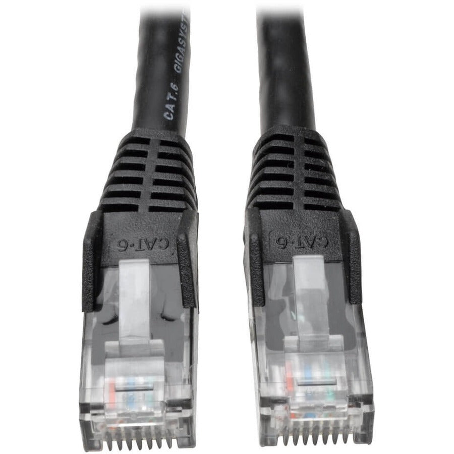 Tripp Lite 100ft Cat6 Gigabit Snagless Molded Patch Cable RJ45 M/M Black 100' - 100 ft Category 6 Network Cable for Network Device - First End: 1 x RJ-45 Network - Male - Second End: 1 x RJ-45 Network...  - N201-100-BK - eCommerce Business Prime