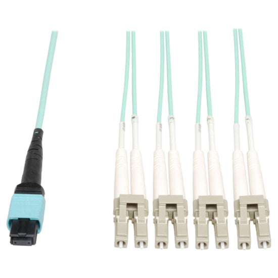 Tripp Lite 2M Fiber Optic Fan-out Cable MTP / MPO to 8 x LC 40GbE OM3 Plenum 6ft 6' 2 Meter - 6 ft Fiber Optic Network Cable for Network Device - First End: 1 x MTP Network - Female - Second End: 8 x ...  - N844-02M-8LC-P - eCommerce Business Prime