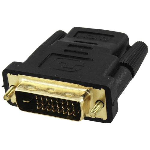 4XEM DVI-D Male To HDMI Female Adapter - 1 Pack - 1 x 25-pin DVI-D Digital Video Male - 1 x 19-pin HDMI Digital Audio/Video Female - 1920 x 1200 Supported - Nickel, Gold Connector - Black - 4XHDMIDVIFMA - eCommerce Business Prime