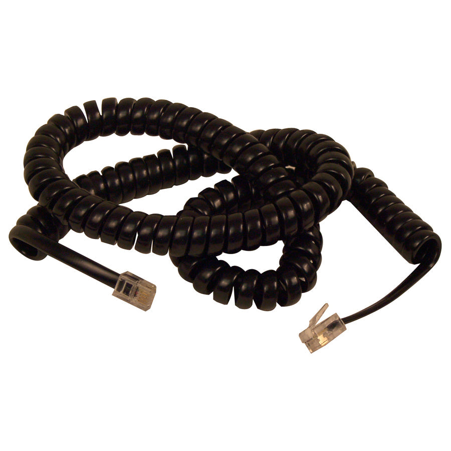 Belkin Coiled Telephone Handset Cable - RJ-11 Male - RJ-11 Male - 25ft - Black - F8V101-25-BK - eCommerce Business Prime