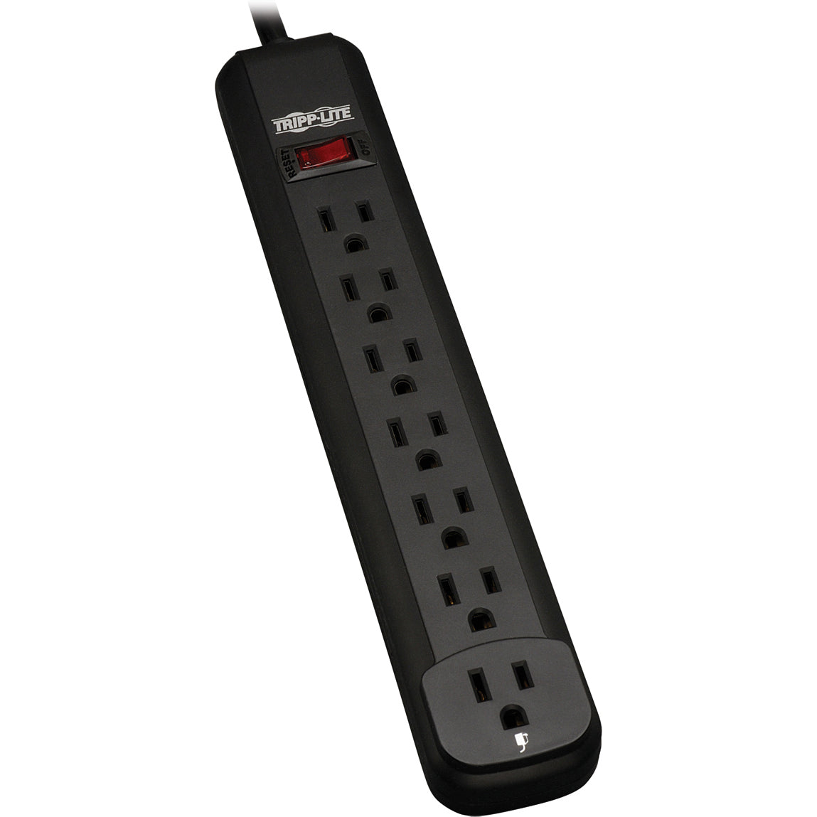 Tripp Lite Power Strip 7-Outlet 5-15R 12ft Cord 5-15P Black Housing 120V - NEMA 5-15P - 7 x NEMA 5-15R - 12 ft Cord - 120 V AC Voltage - 1800 W - Wall Mountable - Black - PS712B - eCommerce Business Prime