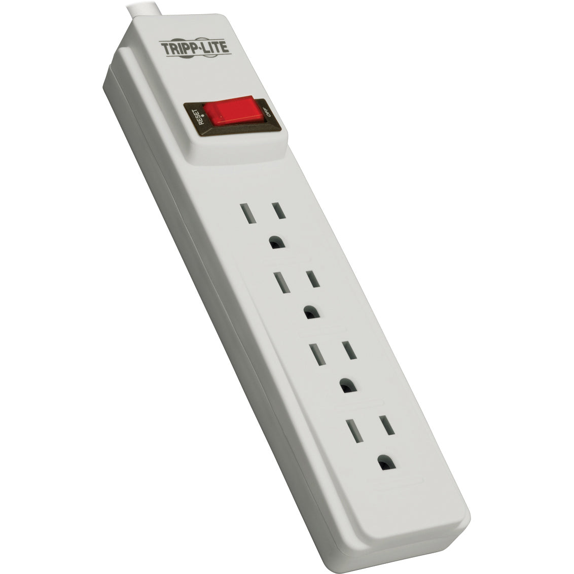 Tripp Lite Power Strip 4-Outlet 5-15R 10ft Cord 5-15P with On/Off Switch - NEMA 5-15P - 4 x NEMA 5-15R - 10 ft Cord - 15 A Current - 120 V AC Voltage - 1800 W - Wall Mountable - PS410 - eCommerce Business Prime