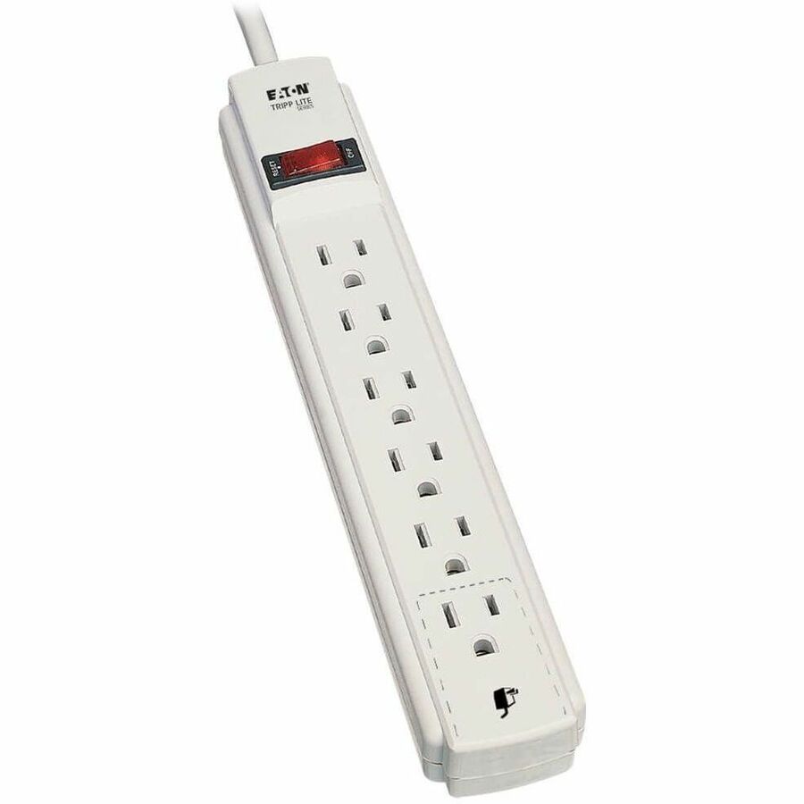 Tripp Lite Power Strip 120V 5-15R 6 Outlet 15' Cord 5-15P - NEMA 5-15P - 6 x NEMA 5-15R - 15 ft Cord - 15 A Current - 120 V AC Voltage - 1875 W - Wall Mountable - White - PS615 - eCommerce Business Prime
