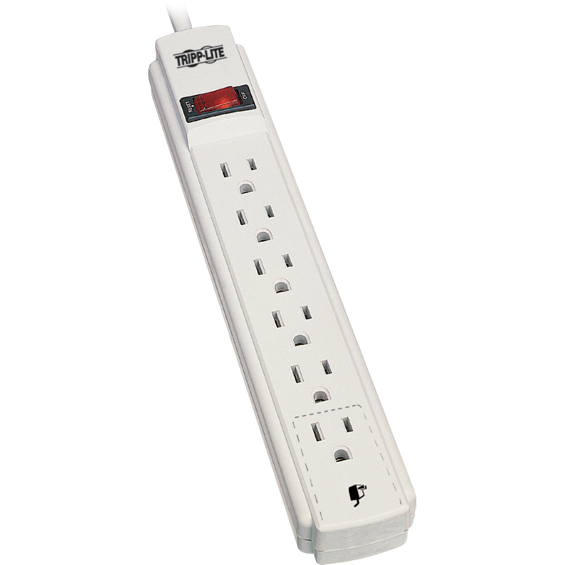 Tripp Lite Power Strip 120V 5-15R 6 Outlet 15' Cord 5-15P - NEMA 5-15P - 6 x NEMA 5-15R - 15 ft Cord - 15 A Current - 120 V AC Voltage - 1875 W - Wall Mountable - White - PS615 - eCommerce Business Prime