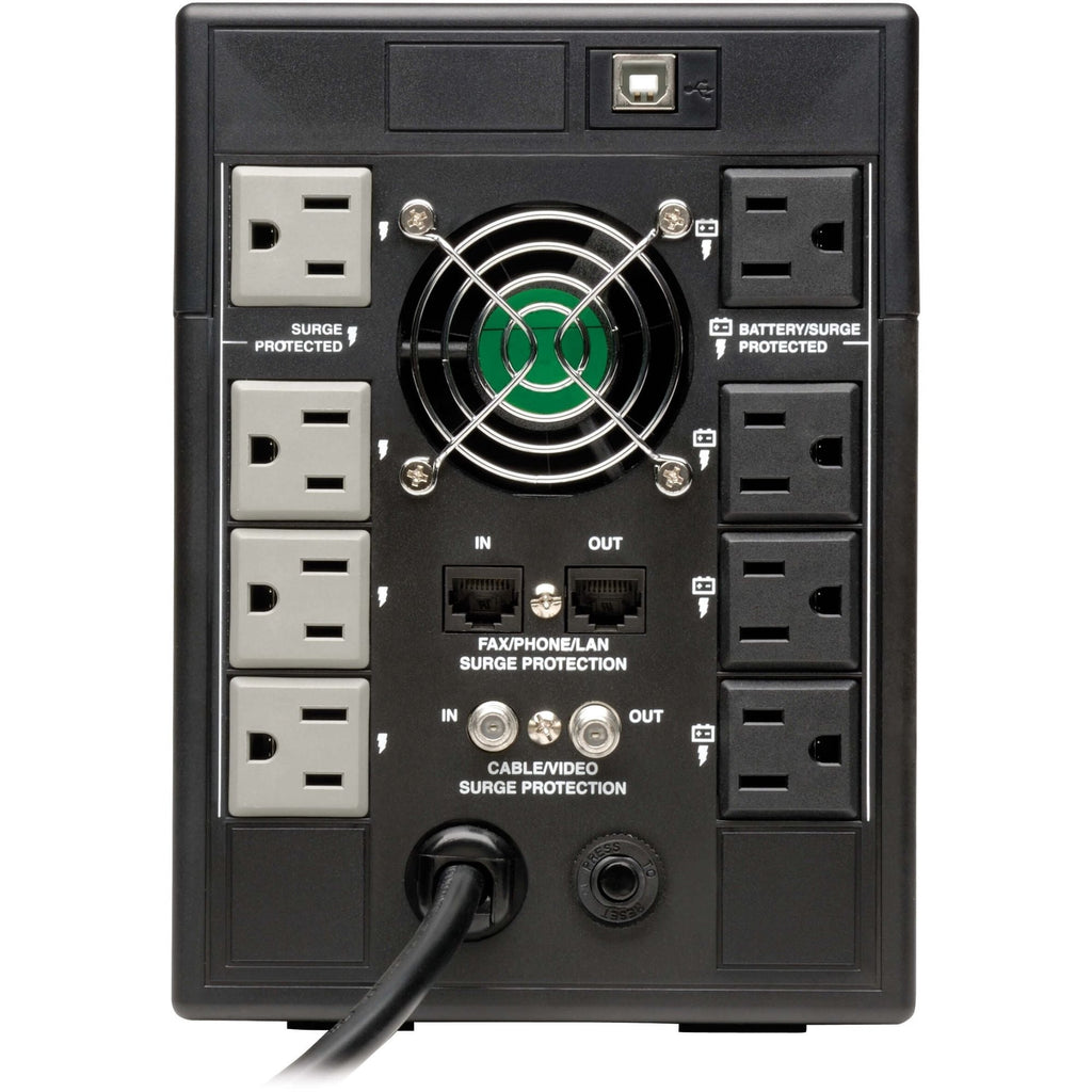 Tripp Lite UPS Smart 1300VA 720W Tower Battery Back Up LCD Back Up AVR Coax RJ45 USB - Tower - 6.30 Hour Recharge - 110 V AC Input - 120 V AC Output - 4 x NEMA 5-15R, 4 x NEMA 5-15R - SMART1300LCDT - eCommerce Business Prime