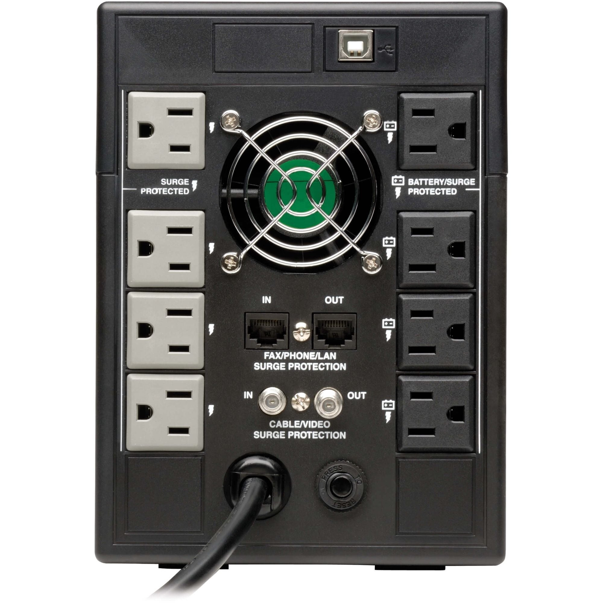 Tripp Lite UPS Smart 1300VA 720W Tower Battery Back Up LCD Back Up AVR Coax RJ45 USB - Tower - 6.30 Hour Recharge - 110 V AC Input - 120 V AC Output - 4 x NEMA 5-15R, 4 x NEMA 5-15R - SMART1300LCDT - eCommerce Business Prime
