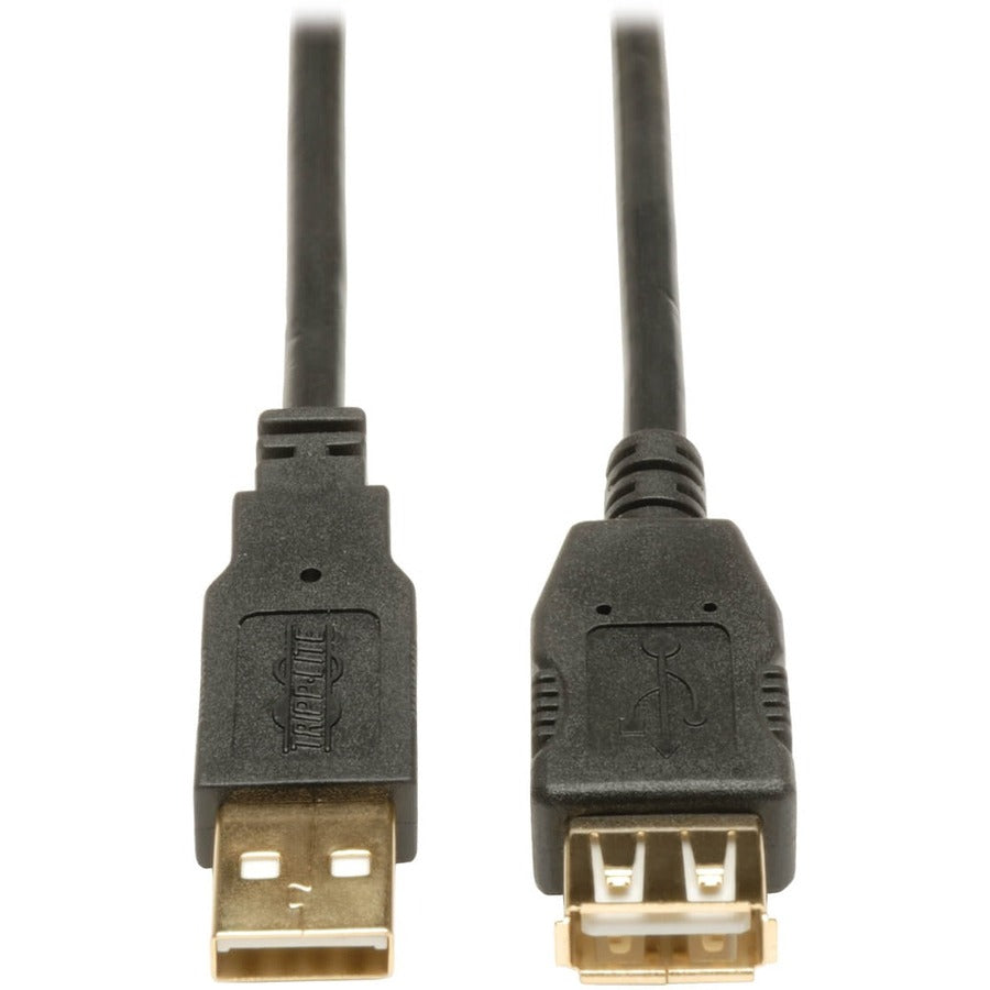 Tripp Lite 16ft USB 2.0 Hi-Speed Extension Cable Shielded A Male / Female - USB - Extension Cable - 16 ft - 1 x Type A Male USB - 1 x Type A Female USB - Gold Plated - Shielding - Black - U024-016 - eCommerce Business Prime