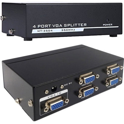 4XEM 4-Port VGA Splitter 350 MHz - 350 MHz to 350 MHz - 2048 x 1536 - 213 ft Maximum Operating Distance - VGA In - VGA Out - 4XVGASP3504 - eCommerce Business Prime