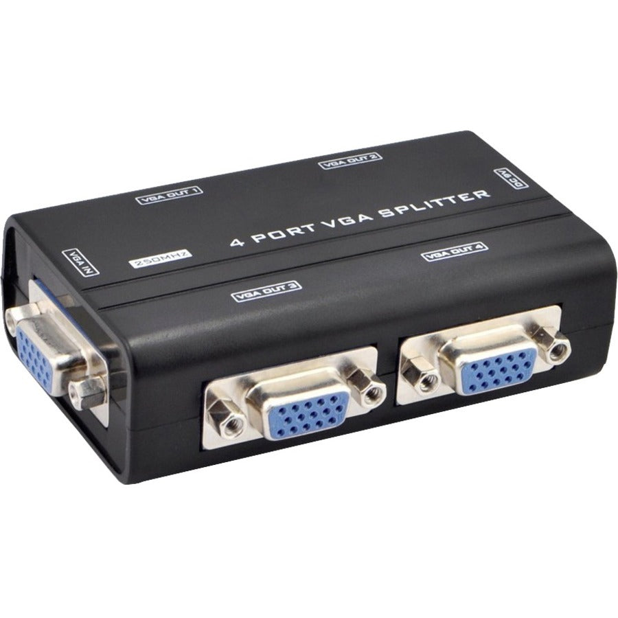 4XEM 4-Port VGA Splitter 250 MHz - 250MHz Split a single VGA video signal to 4 monitors or projectors - 4XVGASP2504 - eCommerce Business Prime