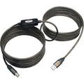 Tripp Lite 25ft USB 2.0 Hi-Speed Active Repeater Cable USB-A to USB-B M/M - USB for Printer - 25 ft - 1 x Type A Male USB - 1 x Type B Male USB - Silver - U042-025 - eCommerce Business Prime
