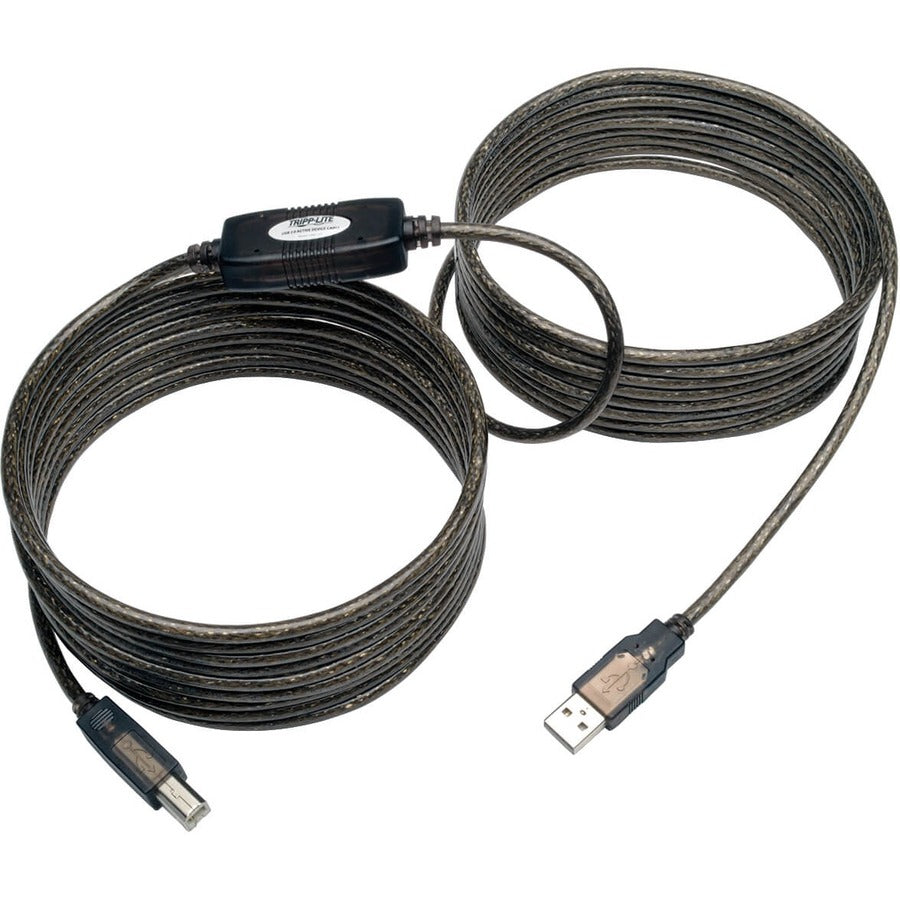 Tripp Lite 25ft USB 2.0 Hi-Speed Active Repeater Cable USB-A to USB-B M/M - USB for Printer - 25 ft - 1 x Type A Male USB - 1 x Type B Male USB - Silver - U042-025 - eCommerce Business Prime
