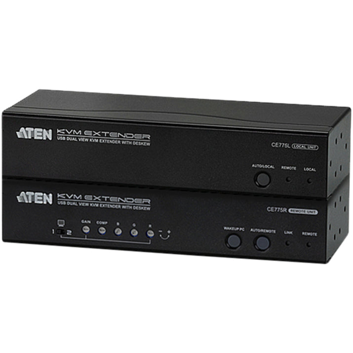 ATEN USB Dual View KVM Extender with Deskew-TAA Compliant - 1 Computer(s) - 1 Local User(s) - 1 Remote User(s) - 984.25 ft Range - WUXGA - 1920 x 1200 Maximum Video Resolution - 4 x Network (RJ-45) - ...  - CE775 - eCommerce Business Prime