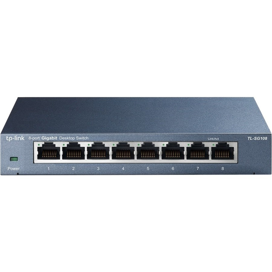 TP-LINK TL-SG108 - 8 Port Gigabit Unmanaged Ethernet Network Switch - Limited Lifetime Protection - Ethernet Splitter - Plug & Play - Fanless Metal Design - Shielded Ports - Traffic Optimization - TL-SG108 - eCommerce Business Prime