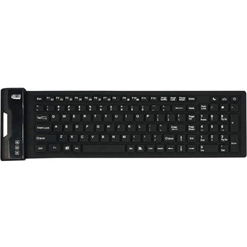 Adesso Antimicrobial Waterproof Flex Keyboard (Compact Size) - Cable Connectivity - USB Interface - 108 Key Home Page, Email, My Computer, My Favorites, Volume Up, Volume Down, Mute, Previous Track, N...  - AKB-222UB - eCommerce Business Prime