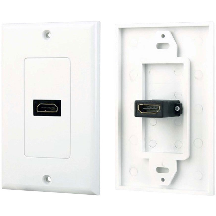 4XEM Single Outlet Female High Speed HDMI Wall Plate with 3D support - White 1Port Single outlet femaleHDMI Wall Plate To Mount To A Single Gang Box - 4XWALLHDMI1 - eCommerce Business Prime
