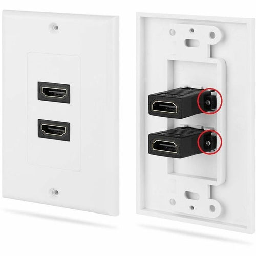 4XEM 2 Port/Outlet Female HDMI Wall Plate (White) - 1-gang - White - 2 x HDMI Port(s) - 4XWALLHDMI2 - eCommerce Business Prime