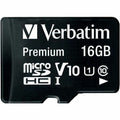 Verbatim 16GB Premium microSDHC Memory Card with Adapter, UHS-I Class 10 - Class 10 - 80MBps Read - 80MBps Write1 Pack - 44082 - eCommerce Business Prime