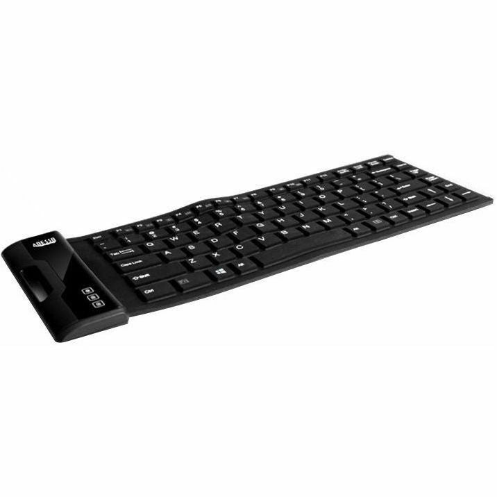 Adesso Antimicrobial Waterproof Flex Keyboard (Mini Size) - Cable Connectivity - USB Interface - 87 Key Media Player, Internet, Email Hot Key(s) - English (US) - QWERTY Layout - Computer - PC, Windows...  - AKB-212UB - eCommerce Business Prime