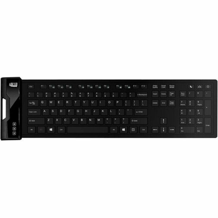 Adesso SlimTouch 232 Antimicrobial Waterproof Flex Keyboard (Full Size) - Cable Connectivity - USB Interface - 120 Key Multimedia, Internet, Email, Windows Key Hot Key(s) - Rugged - English (US) - QWE...  - AKB-232UB - eCommerce Business Prime