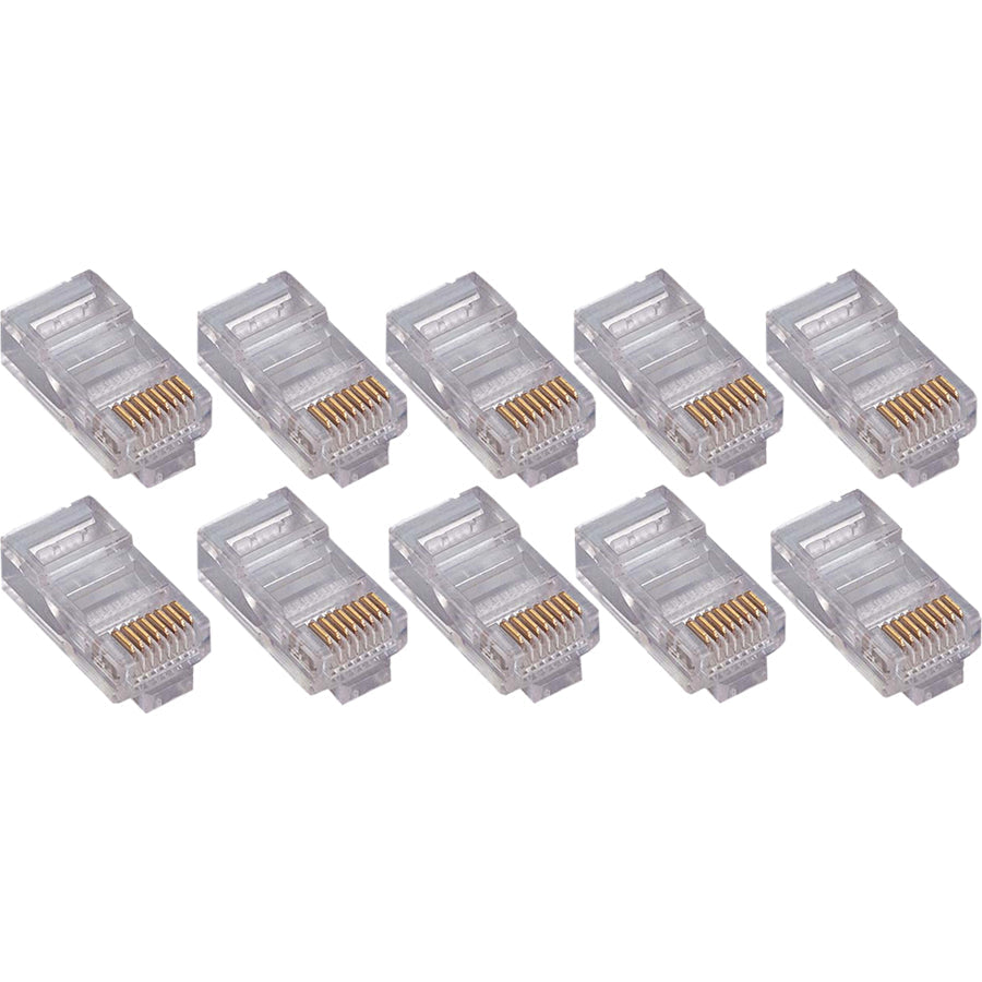 4XEM 50 Pack Cat6 RJ45 Modular Ethernet Plugs for Stranded or Solid CAT6 Cable - 50 Pack Modular RJ45 Ethernet ends for Cat6 stranded or solid CAT6 cable - 1 x RJ-45 Male - Gold-plated Contacts - 4X50PKC6 - eCommerce Business Prime